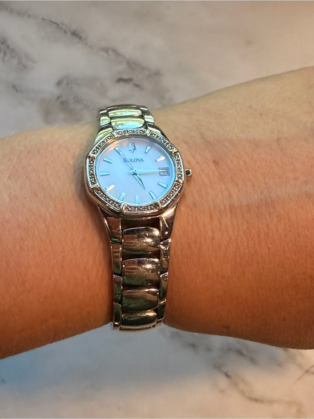 Women’s Bulova Silver Stainless Steel Watch With Crystals - Picture 3 of 8
